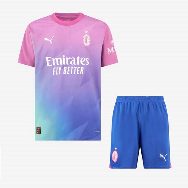 Camiseta AC Milan Replica Tercera Ropa Niño 2023/24